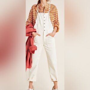 Pilcro and The Letterpress, Painters white denim overalls, size 28